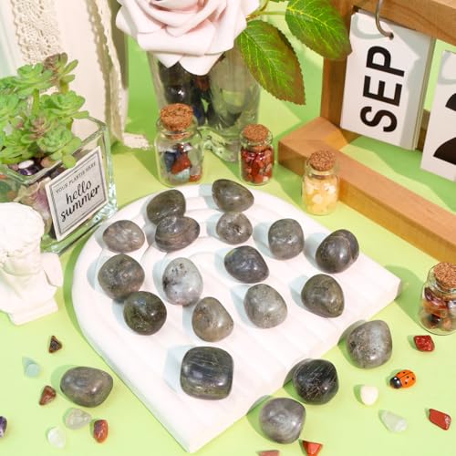 DUQGUHO Rainbow Moonstone Crystals Healing Crystal Stones Set Natural Crystals Bulk Irregular Stones 0.45 lbs - color: Rainbow Moonstone