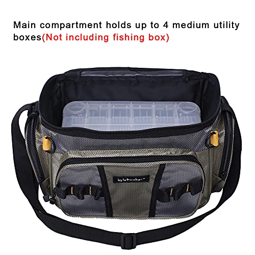 Kylebooker Fishing Tackle Bags Soft Side Fishing Tackle Box Storage Bag for Saltwater or Freshwater