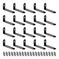 20Pcs 2.6"x1.3"x0.6"Adjustable Right Angle Brackets, Slotted L Bracket Metal 90 Degree Corner Fastener L-Shape Corner Brace Support Black Shelf Bracket - size: 2.6"x1.3", style: BLACK/20PCS