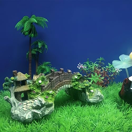 1pcs Fish Tank Artificial Bridge Resin Landscape Decoration Bridge Aquarium Equipment Accessories Ornament Cave Aquatic Pet Fish