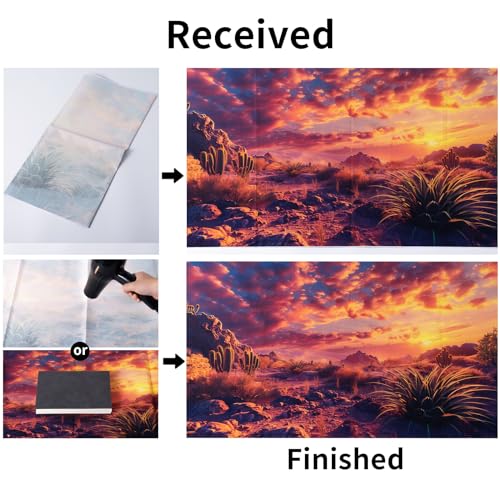 COMSUN 3 Pack Terrarium Background, 30x18 inches Polyester Reptile Backgrounds, Cloth Terrarium Background, Gobi Sunshine Cactus Stone & Green Tree Fern Stream Terrarium Backgrounds - size: 30x18 Inch