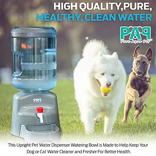 Pure Aqua Pet Water Dispenser (Fits 5 Gallon Bottles) Smart, Upright Design | NOT Automatic | Supports Small, Medium, Large Cats and Dogs | Heavy-Duty, BPA-Free Plastic