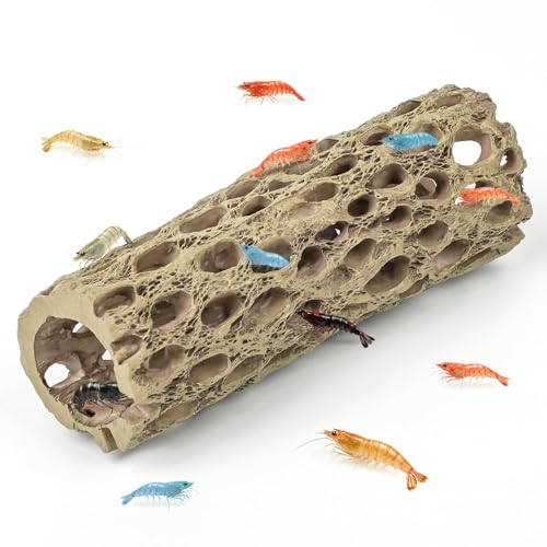 Uniclife Shrimp Hides for Aquarium, Shrimp Cave, Realistic Resin Aquarium Hollow Cholla Wood Decorations, Shrimp Hideout Tank Accessories for Fish Tank Decor, Hiding & Resting,1pcs - size: 1 PC