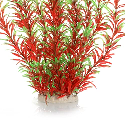 JIHAQUA Aquarium Decor Plastic Plants Extra Large 21 Inches Artificial Fish Tank Plants Tall Fish Tank Decorations (Wine 2pcs) - color: Wine 2pcs