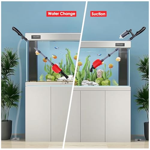 36W Electric Gravel Cleaner for Aquariums, Automatic Fish Tank Vacuum for Water Change & Sand Cleaning, with Adjustable Telescopic Pole for Large Tanks
