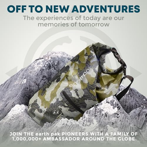 Earth Pak Waterproof Dry Bag with Zippered Pocket - Waterproof Dry Bag Backpack Keeps Gear Dry - color: Camo, size: 20L