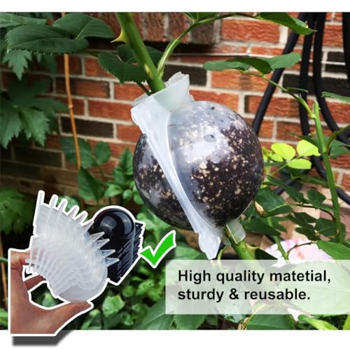 MIIIM 9 PCS Air Layering Propagation Kit, Reusable Half Clear Grafting Ball, Air Layering Pods Clear, Plant Rooting Ball for Fast Propagation (S+M+L) - size: S+M+L