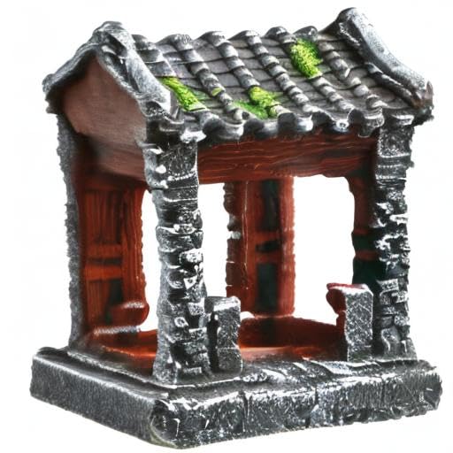 Saim Aquarium Decorations Classical Ancient Temple Ruins Ornament Chinese Old Building Decorations for Betta Fish Tank Fish to Sleep Rest Hide Play