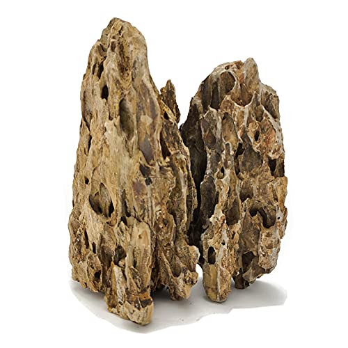 Lifegard Dragon Ohko Aquarium Rock Small and Medium Size Stone 40 Lbs Case Qty, Brown