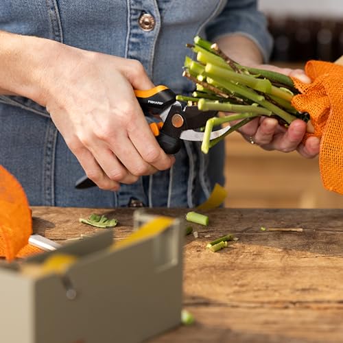 Fiskars Floral Pruning Shears - Plant Cutting Scissors/Garden Clippers For Deadheading and Working with Flowers - Black/Orange - style: Floral Pruner
