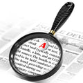 5X 30X Large Magnifying Glass for Reading, 90mm Upgraded Handheld Magnifier with Wide Handle, Magnifying Glass for Seniors Close Work Newspaper Nature Exploration, Hobby