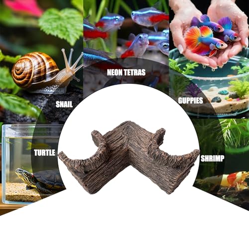 Aquarium Cave 90° Corner Fish Tank Cave, Betta Fish Tank Accessories Aquarium Hideout Decorations for Betta, Shrimp, Corydoras, Guppy, Neon Tetra (5.1”x5.1”x2.8”)