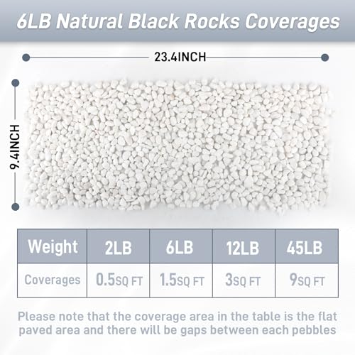 Mulctun 6Lb White Rocks for Plants, 1/4"-3/4" White Pebbles, Decorative Stones for Vases, Small Aquarium Gravel for Fish Tank Garden Rocks for Potted Plants & Home Decor - size: 6 LB