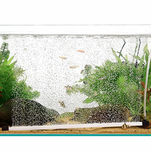 hygger Bubble Curtain Wall Aquarium Air Stone Kit, Fish Tank Air Bubbler Dissolved Oxygen Aerator Stone with Air Tubing Diffuser Fish Tank Decoration for Saltwater Freshwater 16-in
