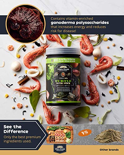 Ultra Fresh - Turtle Nutri Stick, Wild Sword Prawn, Calcium & Vitamin D Enriched Aquatic Turtle Food with Probiotics for Picky Turtles, Made from All Natural Ingredients 13.4 oz - size: 13.4 Ounce (Pack of 1)