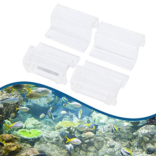 ZJchao 4-Pack Clear Aquarium Glass Cover Clips – Rimless Lid Holders Compatible with Flat- Fish Tanks, Secure Adhesive- Support for Glass Canopy Covers