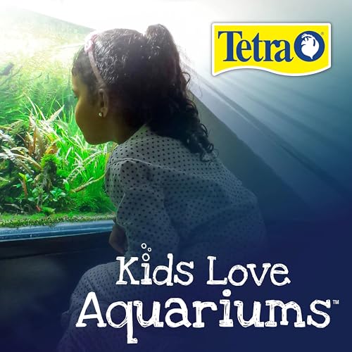 Tetra LED Half Moon Aquarium Kit, 1.1 Gallons, Small, Clear Plastic Fish Tank With Curved Front, Easy Feeding And Movable, Energy-Efficient LEDs Ideal For Bettas Great As Desk Aquarium