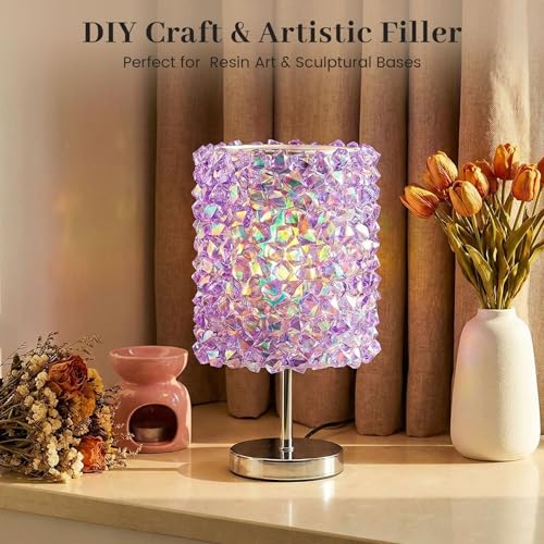 DomeStar 550PCS Small Purple Vase Fillers, Acrylic Fake Ice Rocks Purple Gems Crystals Plastic Diamonds Table Centerpiece Fish Tank Table Scatter Photography Props Display Decor (0.4 * 0.6inch) - color: Bright Purple