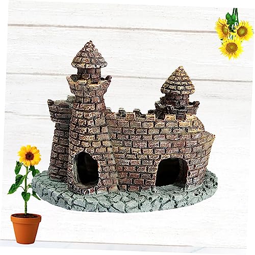 DOITOOL Vintage Castle Ornament for Fish Tank Resin Aquarium Landscape Decorations