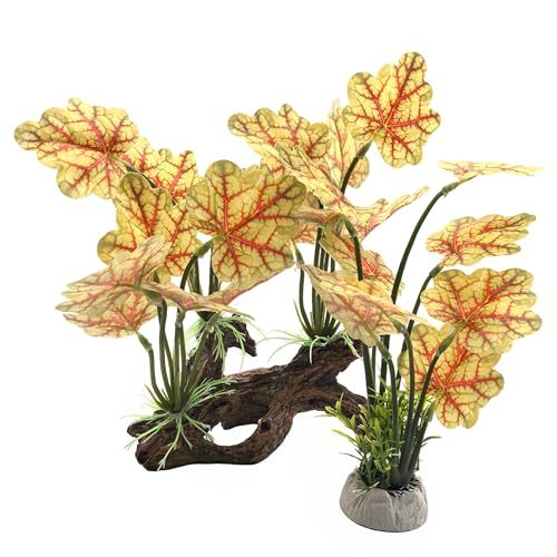 M2cbridge Fish Tank Plastic Soft Grass Artificial Betta Water Plants Decoration Goldfish Hide 2pcs (Light Yellow) - color: Light Yellow