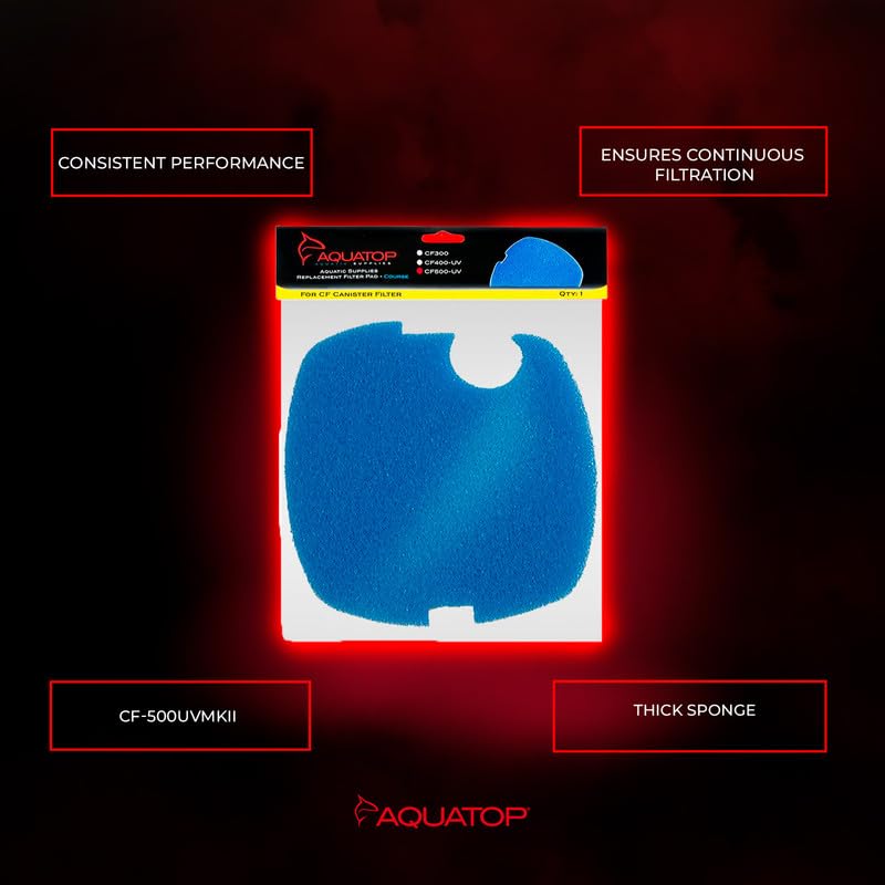 Aquatop Replacement Coarse Filter Sponge for CF-500 Series – Sponge Refills for Improved Mechanical Filtration and Cleaner Water, RCP-CF500 - color: Blue, size: CF500UV/CF500UVMKII