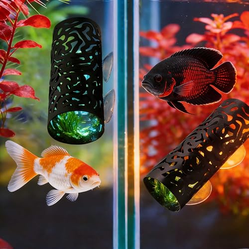 Betta Fish Hammock Hideout Aquarium Cave, Black Metal Hollow Cylinder Tunnel for Betta Resting Spot, Floating Betta Log Alternative, Shrimp Cave, Bettas Enrichment Toys Fish Tank Accessories - color: Fish Hammock - a
