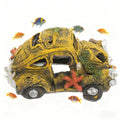 Resin Car Wreck Aquarium Decor, Fish Tank Hideout House, Small & Medium Fish Ornament for Garden & Aquariums
