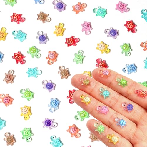 200 PCS Mini Resin Turtle, Miniature Resin Turtles, Tiny Turtle Animals for Dollhouse, Aquarium, Cake Decorations, Fairy Garden Landscape