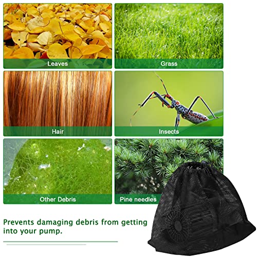 2 Pcs 12.2" x 15.9" Pump Barrier Bag, Pond Pump Filter Bag, Black Media Bag Large Pump Mesh Bag for Outdoor Water Ponds Filters (2Pcs-12.2"x 15.9") - style: 2Pcs-12.2" x 15.9"