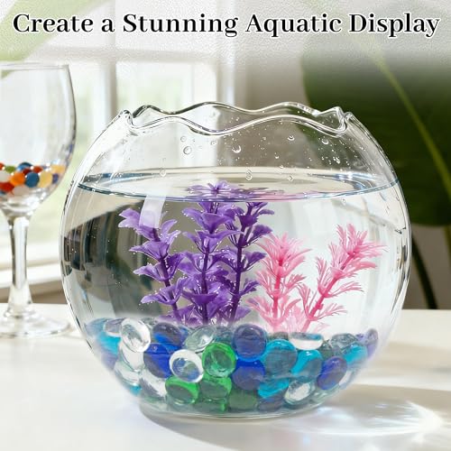 Flat Glass Marbles, 0.97 lb Vase Filler Pebbles Gems, Decorative Glass Beads for Vases, Crafts, Floral, Mancala Stones, Aquarium Rocks for Fish Tank(Approx. 80-100 PCS),Mixed Green and Blue - color: Green-blue