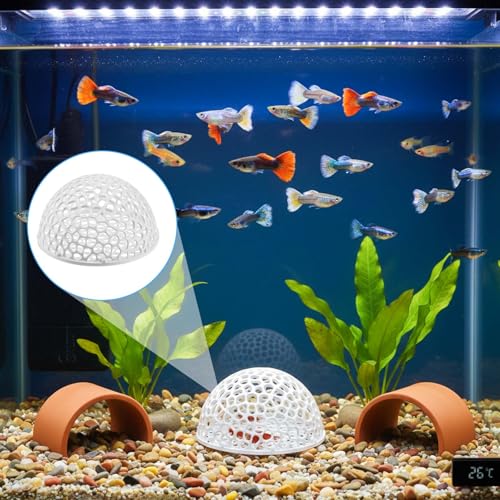 2 Pack Shrimp Hides for Aquarium Shrimp Dome Hide Fish Tank Porous Cave Shelter Hideout Ornament Tunnel Cave for Aquarium Small Fish Habitat Rest Hides Breeding