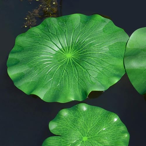 12 Pieces Realistic Lily Pads Leaves, Artificial Floating Foam Lotus Leaves, Water Lily Pads Artificial Foliage Pond Decor for Pond Pool Aquarium Decoration
