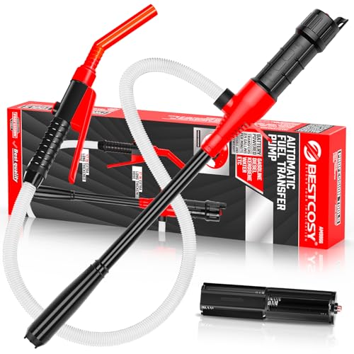 Portable Transfer Pump Battery Operated Electric Siphon Pump for Gas, Fuel, Diesel, Water Transfer 2.4 GPM Flow Oil Extractor, 47 Inches Hose-Easy to Use Hand Fuel Pump, Multi-Use Transfer Pump(Red) - size: 1 Pack Red 2