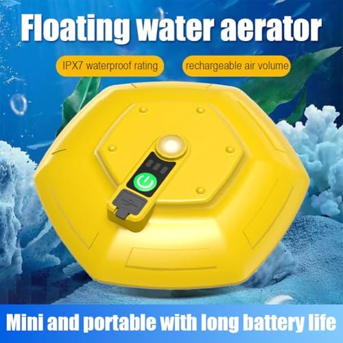 Floating Live Bait Aerator for Baits Bucket, IPX7 Floating & Rechargeable Bait Buckets Aerator, Rechargeable Portable Oxygen Pump for Fish Tank, Baits Bucket, Fishing Trips