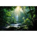Jungle Aquarium Background Waterfall Lush Green Jungle Plants Terrarium Background Stream Big Rocks with Moss Fish Tank Background Natural Jungle Forest Landscape Aquarium Backdrop Vinyl 24x12in - color: Leaf Green, size: 24(W)x12(H)in