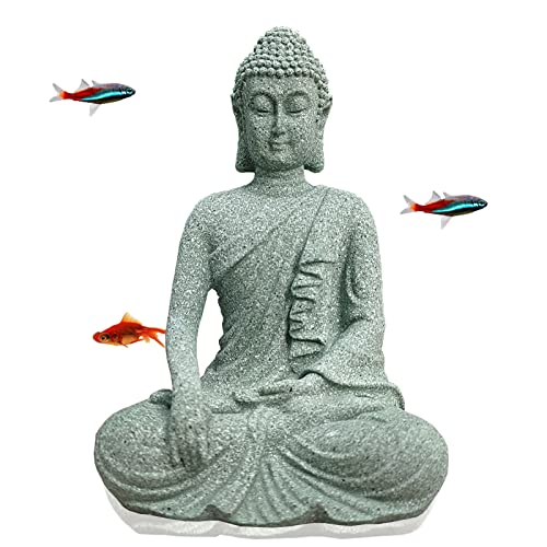 livelyfish Aquarium Buddha Statue Asian Japanese Fish Tank Decoration Zen Buda Figurines Stone Buddha Sculpture Ornaments for Fish Tank Decor, B-L - size: 3x2x4.7 inches