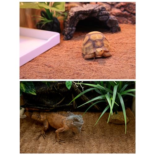 Hamiledyi Reptile Carpets 4Pcs Natural Coconut Fiber Tortoise Carpet Mats for Pet Terrarium Liner Reptile Supplies for Lizard Snake Chameleon Turtle Bedding Bunny Rabbit Mat - size: 15.75×15.75 inches