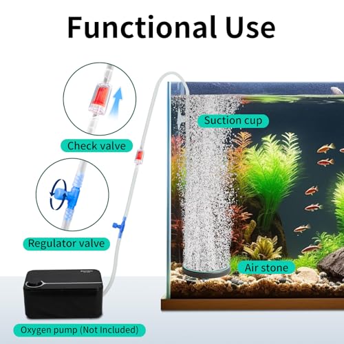 UPETTOOLS 6 Inch Air Stone for Aquarium – Extra Large Quiet Air Diffuser with Valve, Maximum Oxygenation & Super Tiny Bubbles, Professional-Grade Airstone for Big Saltwater,Freshwater Aquarium - size: 6 inch