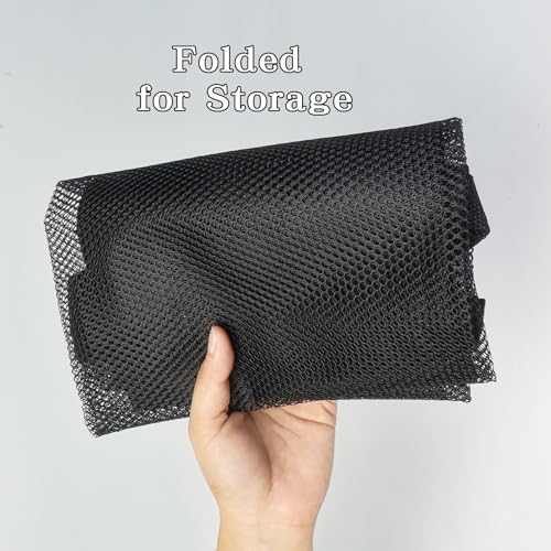 Klmnop Car Fishing Rod Holder, Double Layers Ceiling Fishing Rod Storage Net with 5 Rod Capacity and Zipper, Foldable Mesh Fishing Rod Storage for Car Inside(Black)
