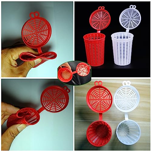 10 Pack Fishing Bait Cage Trap Feeder Holder Box Large Size Baits Case Barrel Fish Lure Plastic Basket Fishing Tackle Kit Gear Tool for Fish Shrimp Earthworm Crab Catfish Cast Net