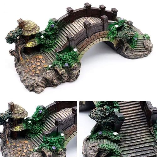 Resin Arch Bridge Aquarium Ornament - Miniature Garden Decor for Fish Tank, Terrarium & Fairy Garden, Durable Artificial Bridge Model for Indoor/Outdoor Landscape Accessories