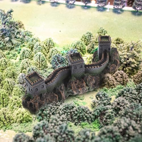 BESTonZON Great Wall of China Model Aquarium Decor 8.85 Inch Miniature Chinese Bridge Sculpture for Fish Tank Landscape Ornaments Home Office Shelf Decoration