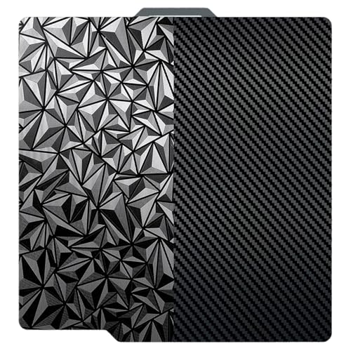 JUUPINE 3D Printer Build Plate for Bambu Lab X2D/X1/X1C/X1E/P1P/P1S/P2S/A1 3D Printer,Diamond PEO+Carbon Fiber PET Surface 257x257mm Spring Steel Plate,Double Sided Flexible Sheet Heatingbed Platform. - color: PEO+PET, size: For X2D/P2S/ X1/X1C/X1E/P1P/P1