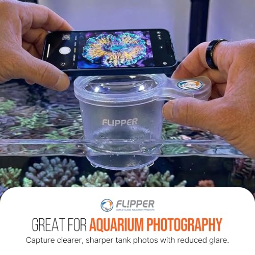 FL!PPER DeepSee Scope 4-Inch Top Down Aquarium Viewer Accessory | Converts DeepSee Magnifier into a Submergible Coral Observation & Photography Lens | Eliminates Surface Glare (Viewer Not Included)