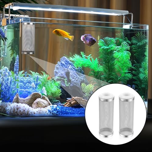 2PCS Filter Covers Aquarium, 16mm Stainless Steel Filter Intake Guard Aquarium, Metal Fish Tank Mesh Intake Strainer, Metal Prefilter Tube Net Cover, Shrimp Tank Accessories for Fish Tanks Inlet Pond