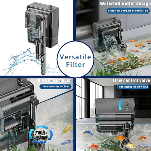 Glass Betta Aquarium Starter Kits 1.5 Gallon Small Fish Tank, Betta Fish Tank with LED Light, Power Filter, Black. 4mm Glass - color: Black transparent