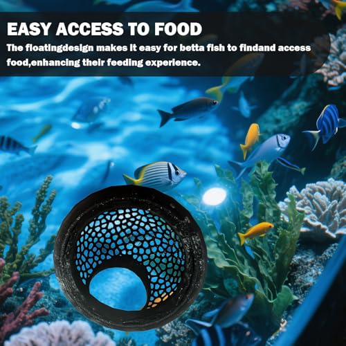 2 Pcs Betta Fish Tank Accessories, Betta Hide & Hammock, 3D Printed Aquarium Decorations, Floating Betta Resting Spot, Black