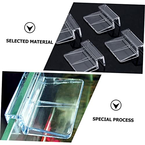 WOONEKY 15pcs Aquarium Stand Acrylic Clips Fish Tank Cover Holder Betta Aquarium Tank Brackets Easy Installation - size: 5.5X4X1.8CM