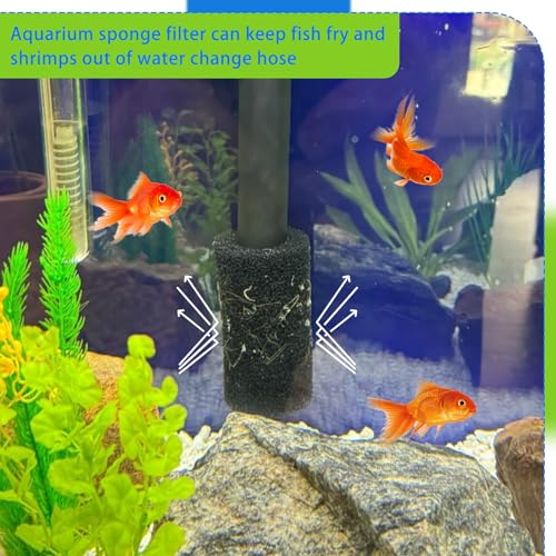 12 Pieces Aquarium Filter Sponge 0.8" Intake Shrimp Filter Coarse Sponge Filter for Aquarium Fish Tank, Protect Fish Fry and Shrimp, Black