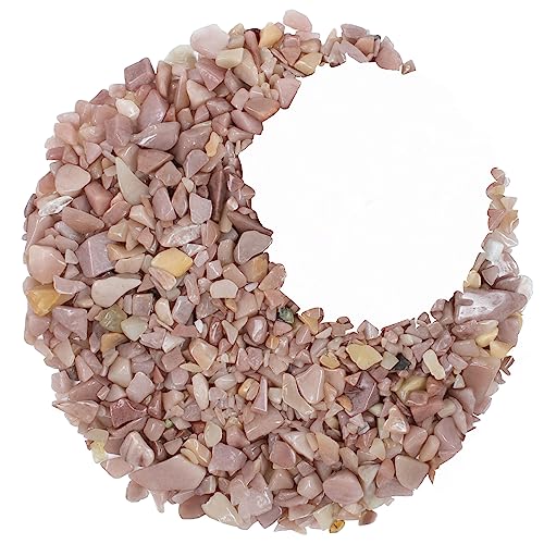 Crocon 1/2 LB Crushed Pink Opal Chips Bulk Stones 1100+ Carats Natural Quartz Pieces Irregular Shape Gemstones for House Warming Gifts New Home and Chakra healing crystals Home D�cor gifts for women - color: Pink Opal, size: 1/2 Pound